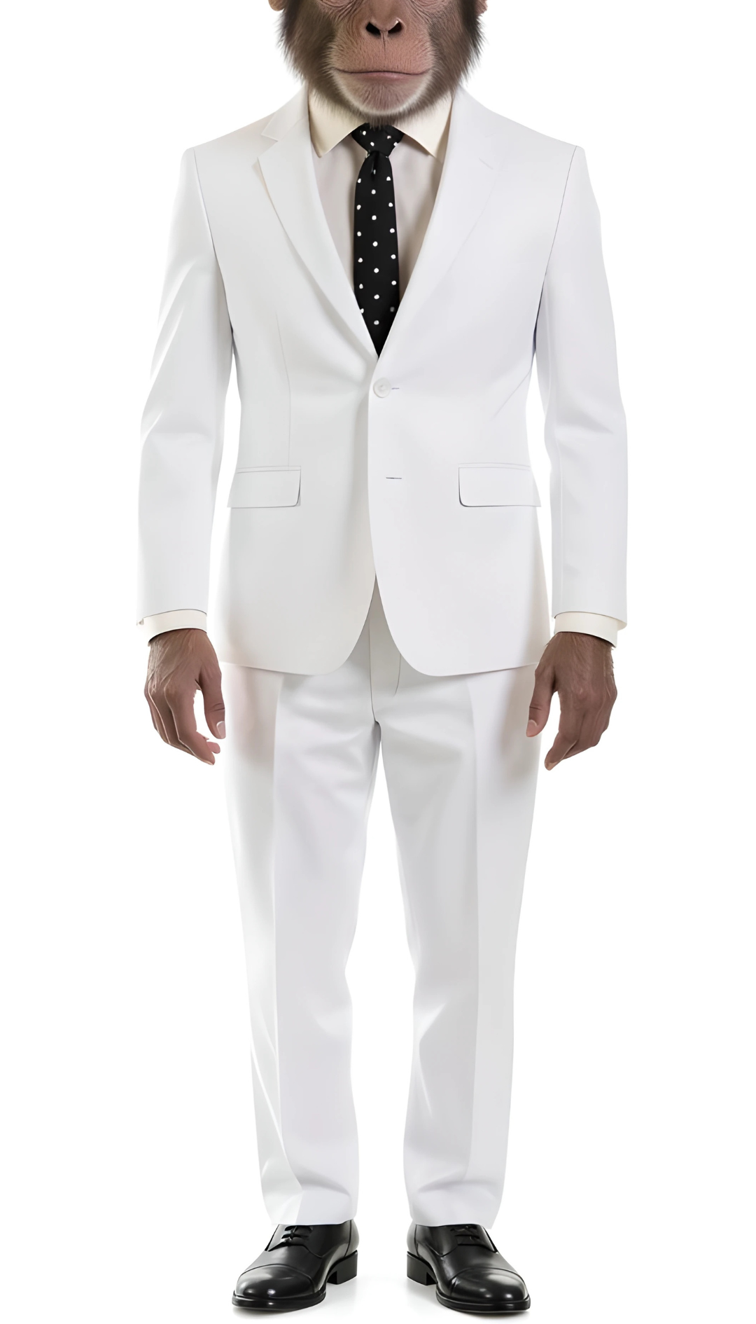 The Chimp Classic White Slim Fit Notch Lapel 2 Piece Suit