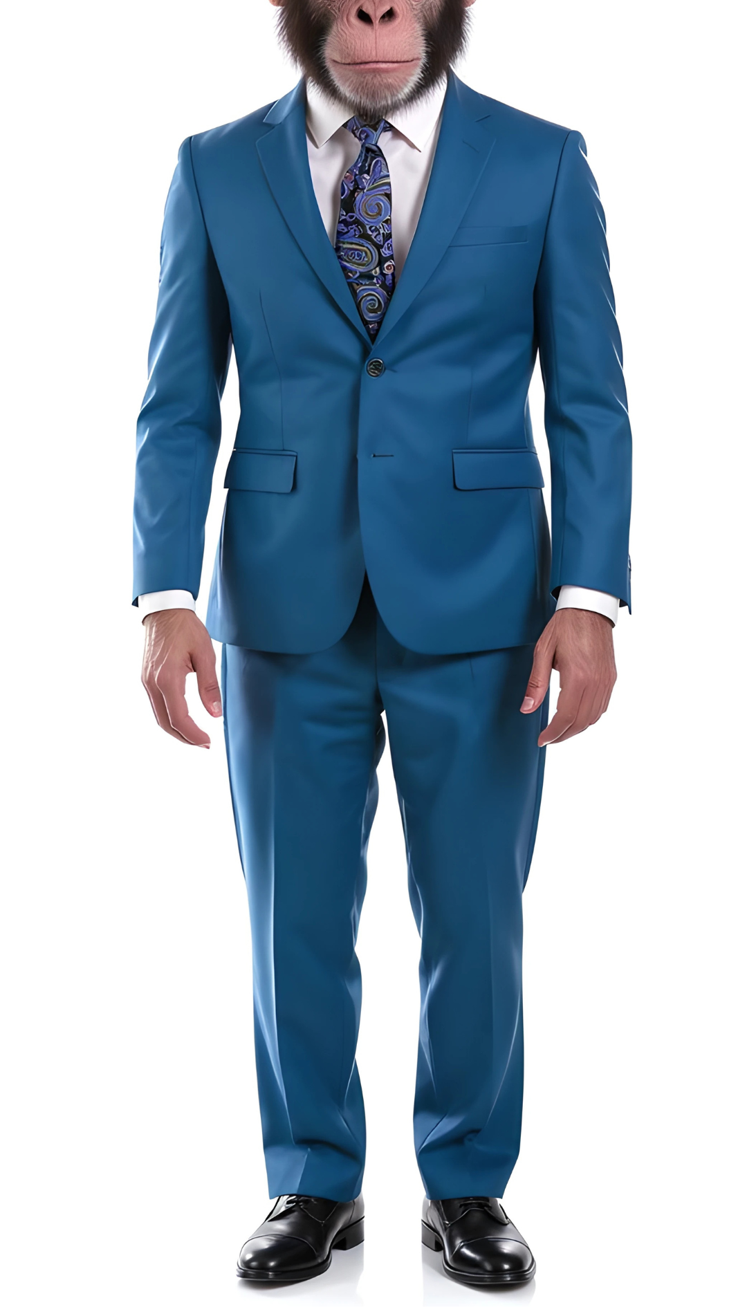 The Chimp Classic Teal Slim Fit Notch Lapel 2 Piece Suit
