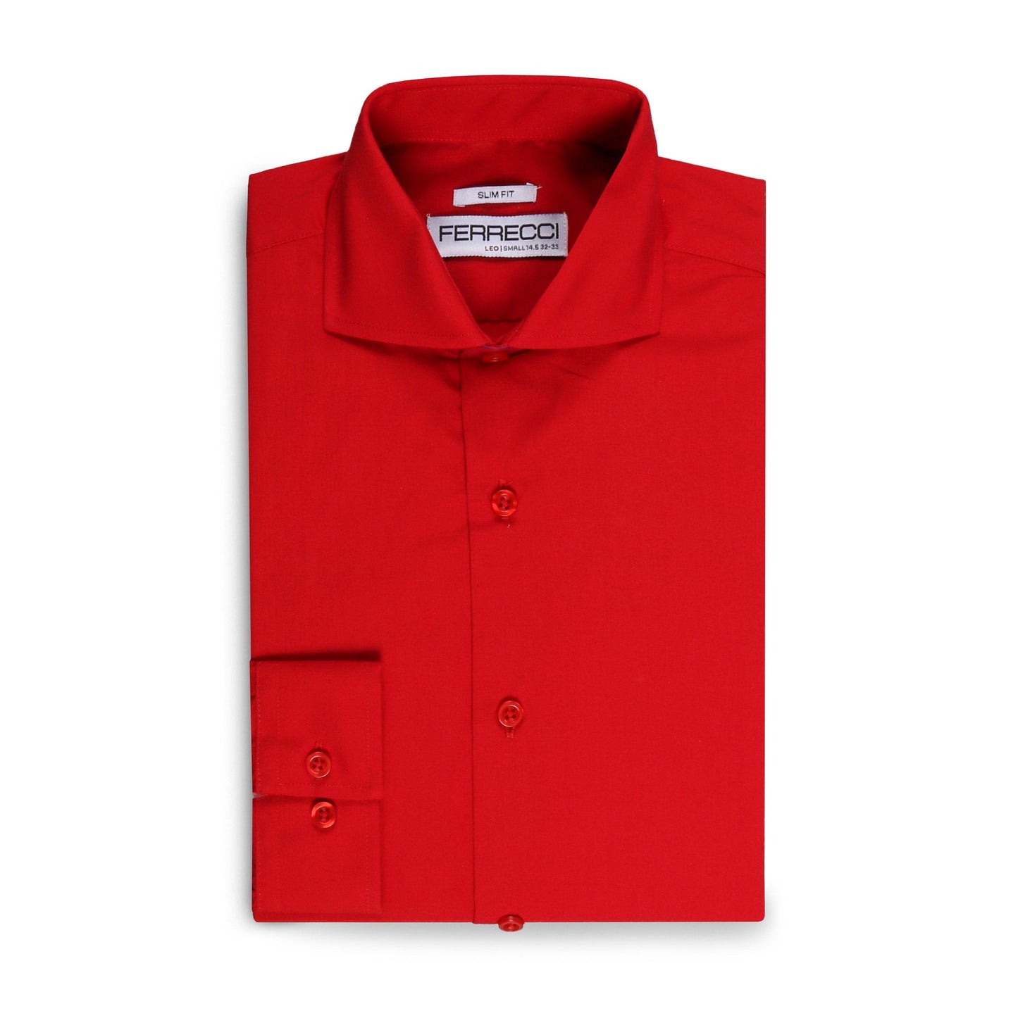 Leo Red Mens Slim Fit Cotton Shirt - Ferrecci USA