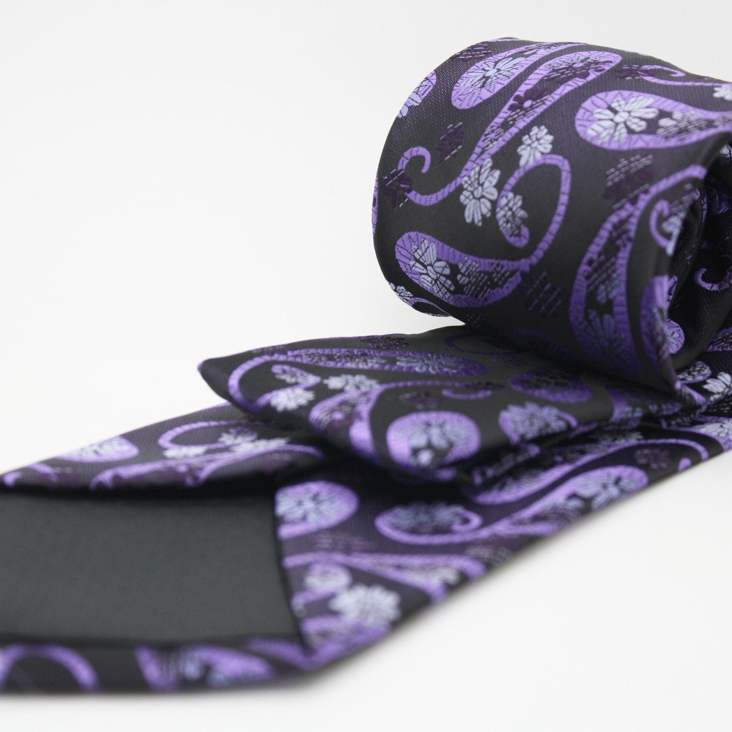 Mens Dads Classic Blue Floral Pattern Business Casual Necktie & Hanky Set DF-1 - Ferrecci USA