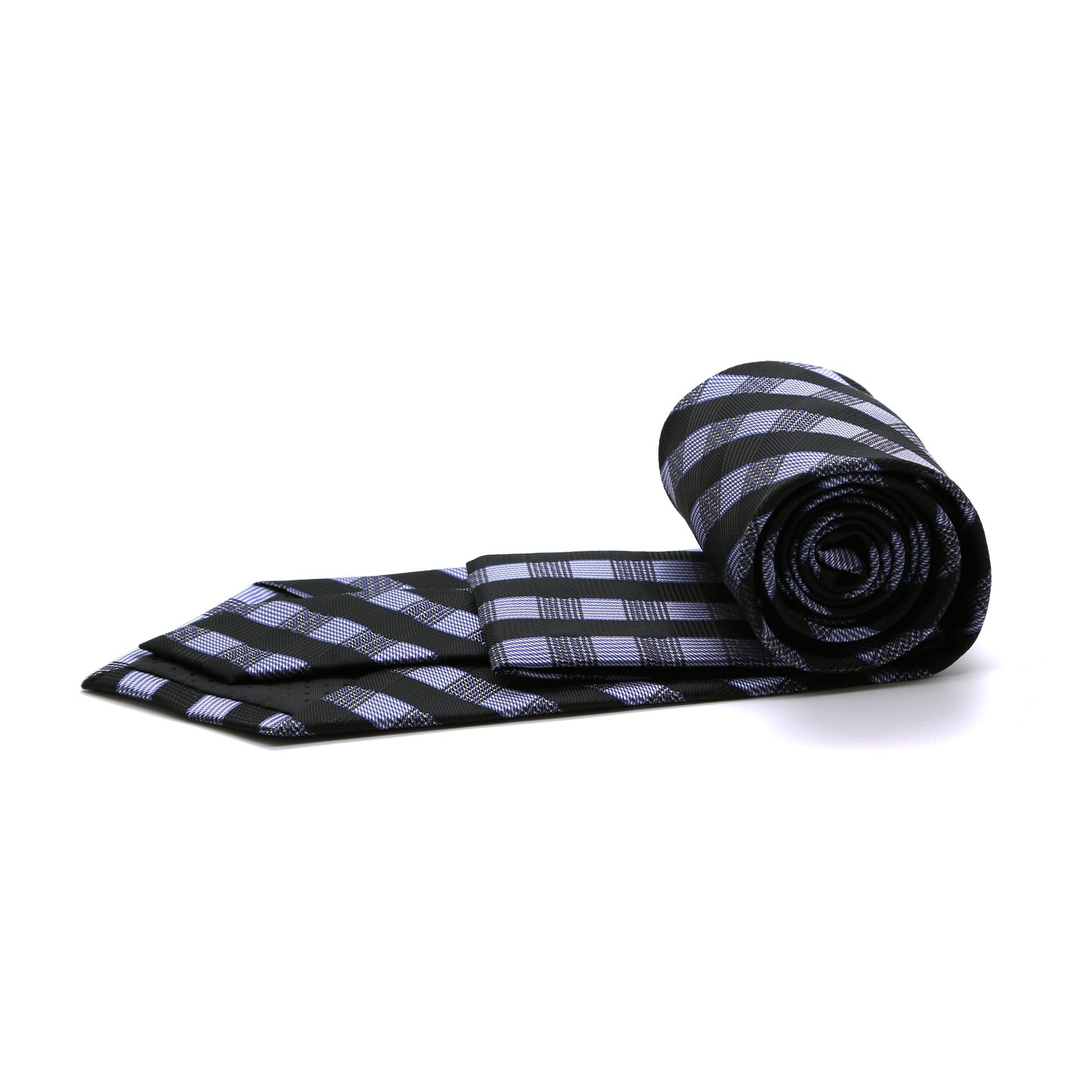 Mens Dads Classic Navy Stripe Pattern Business Casual Necktie & Hanky Set L-6 - Ferrecci USA