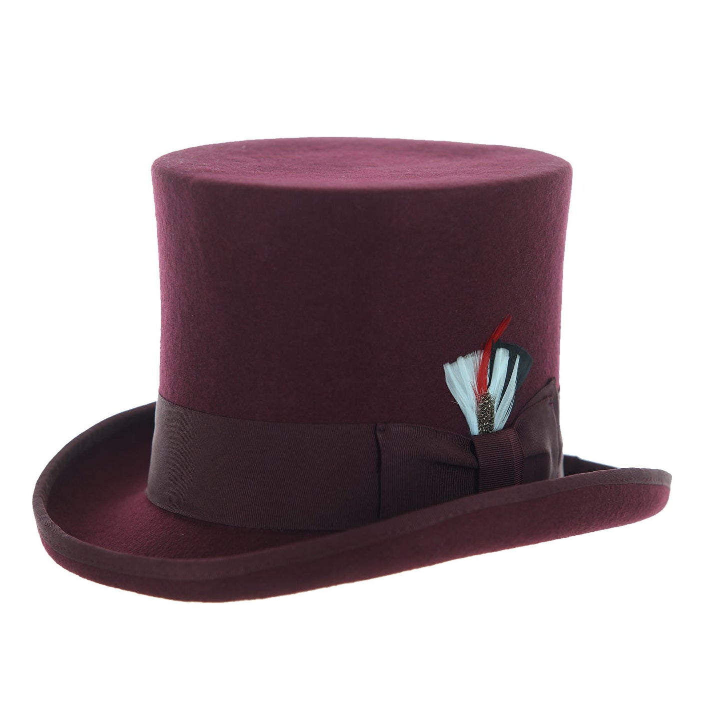 The Apex Premium Wool Burgundy Top Hat