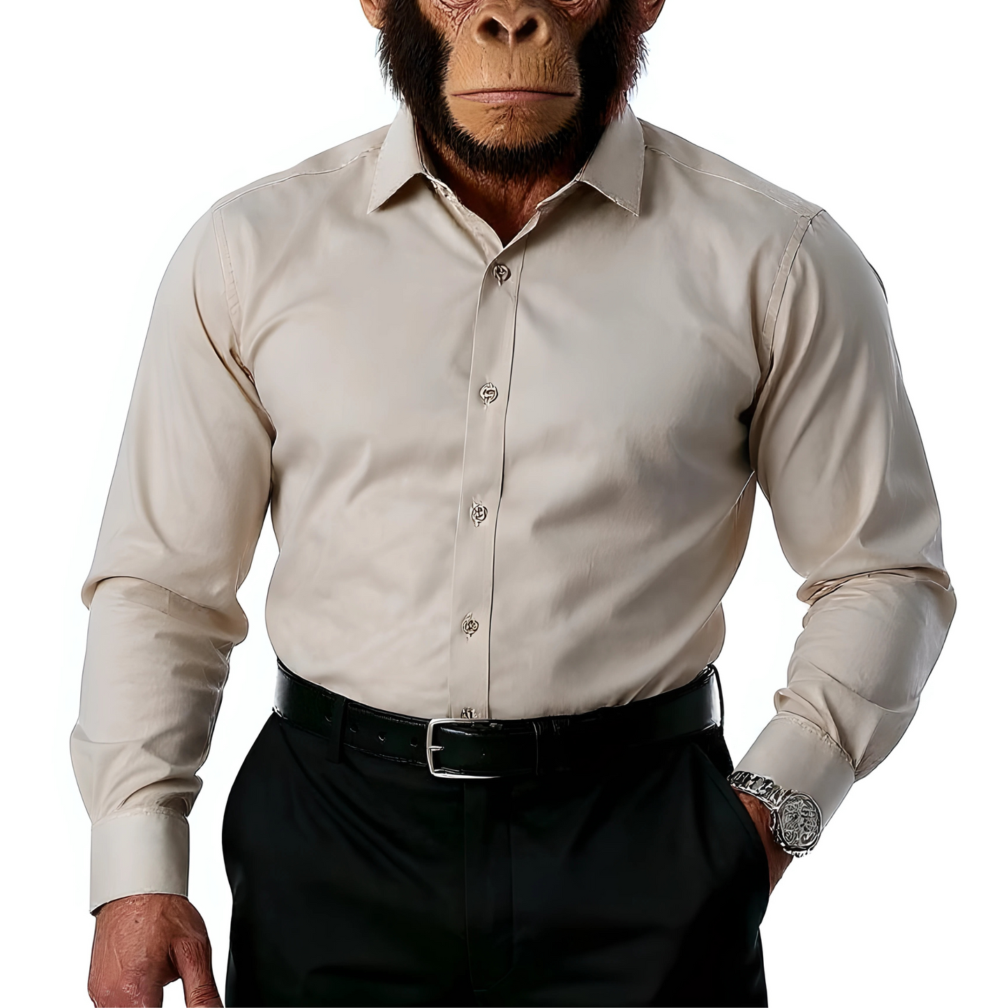 The Alpha Collar Grey Mens Slim Fit Cotton Shirt