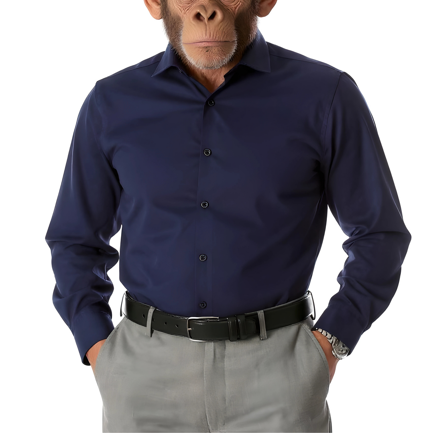 The Alpha Collar Navy Mens Slim Fit Cotton Shirt