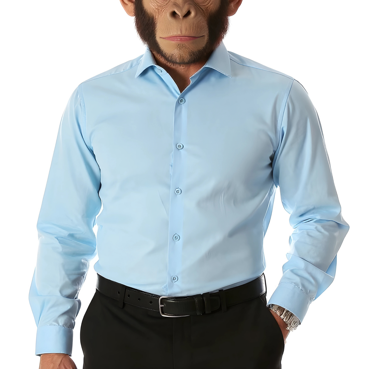 The Alpha Collar Sky Blue Mens Slim Fit Cotton Shirt