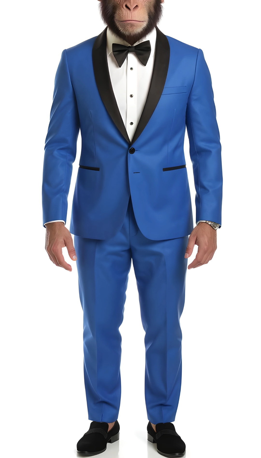 Primate Press Men's Reno Royal Blue Slim Fit Shawl Lapel Two Piece Tuxedo Suit Set
