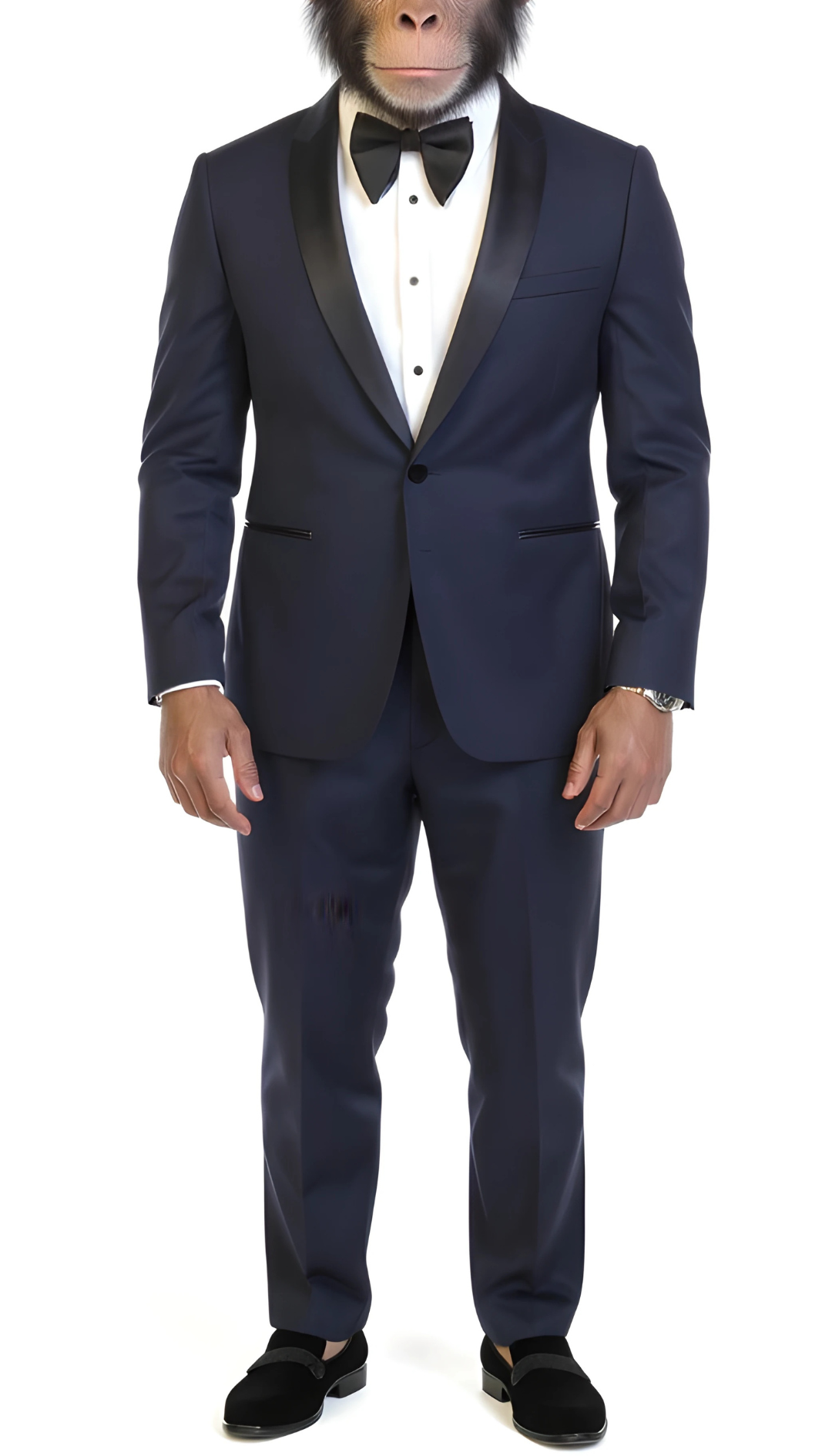 Primate Press Men's Reno Navy Slim Fit Shawl Lapel Two Piece Tuxedo Suit Set