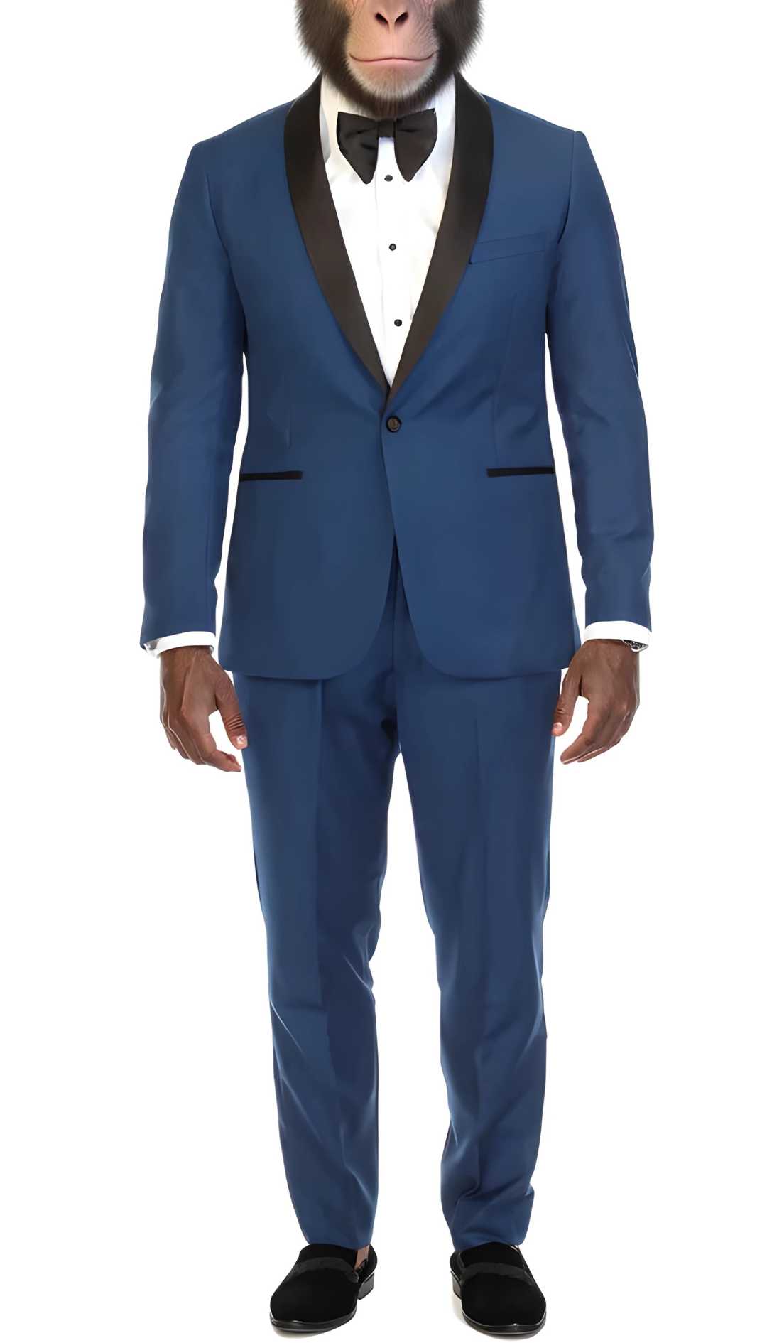 Primate Press Men's Reno Indigo Slim Fit Shawl Lapel Two Piece Tuxedo Suit Set