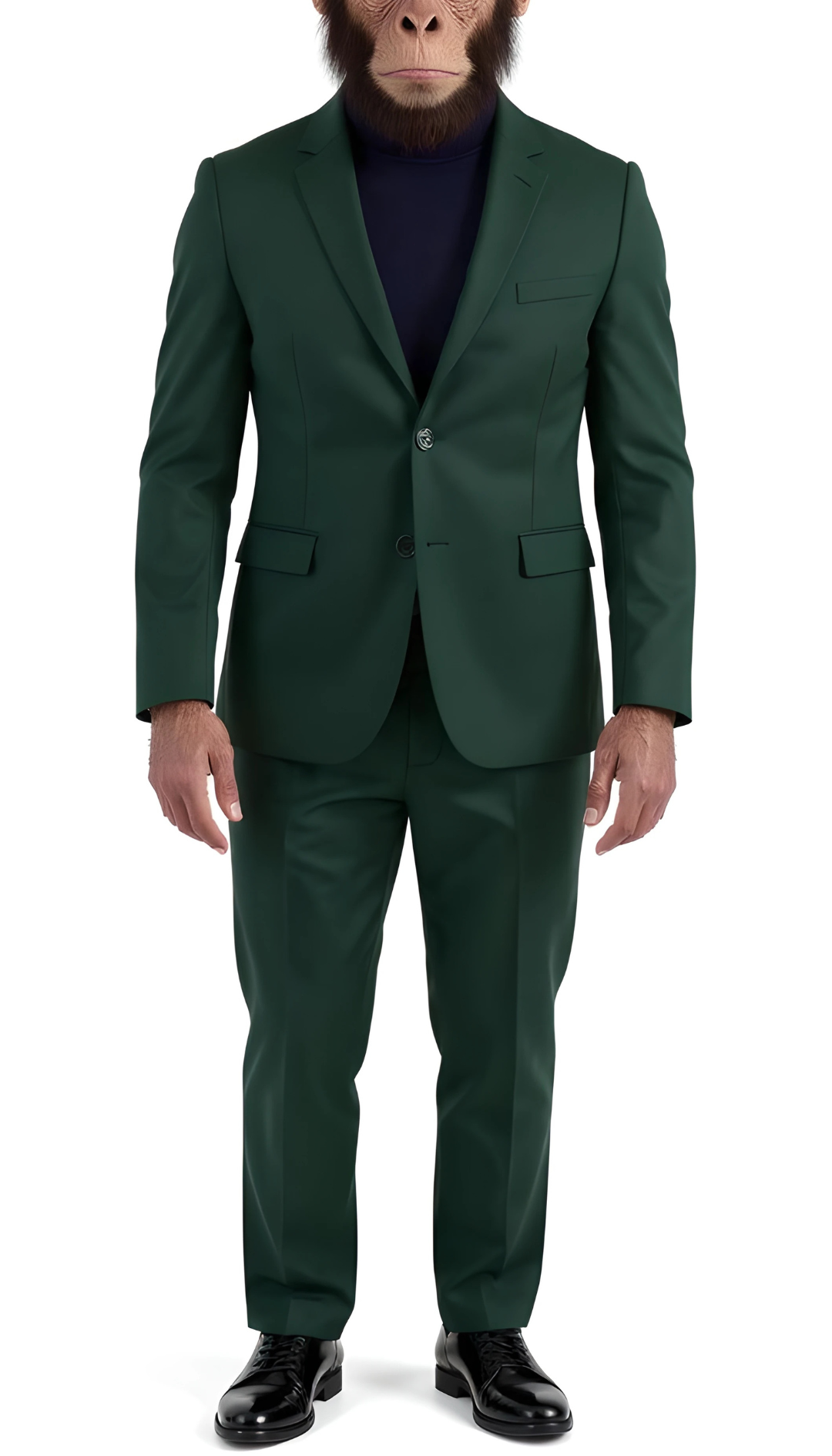 The Chimp Classic Hunter Green Slim Fit Notch Lapel 2 Piece Suit
