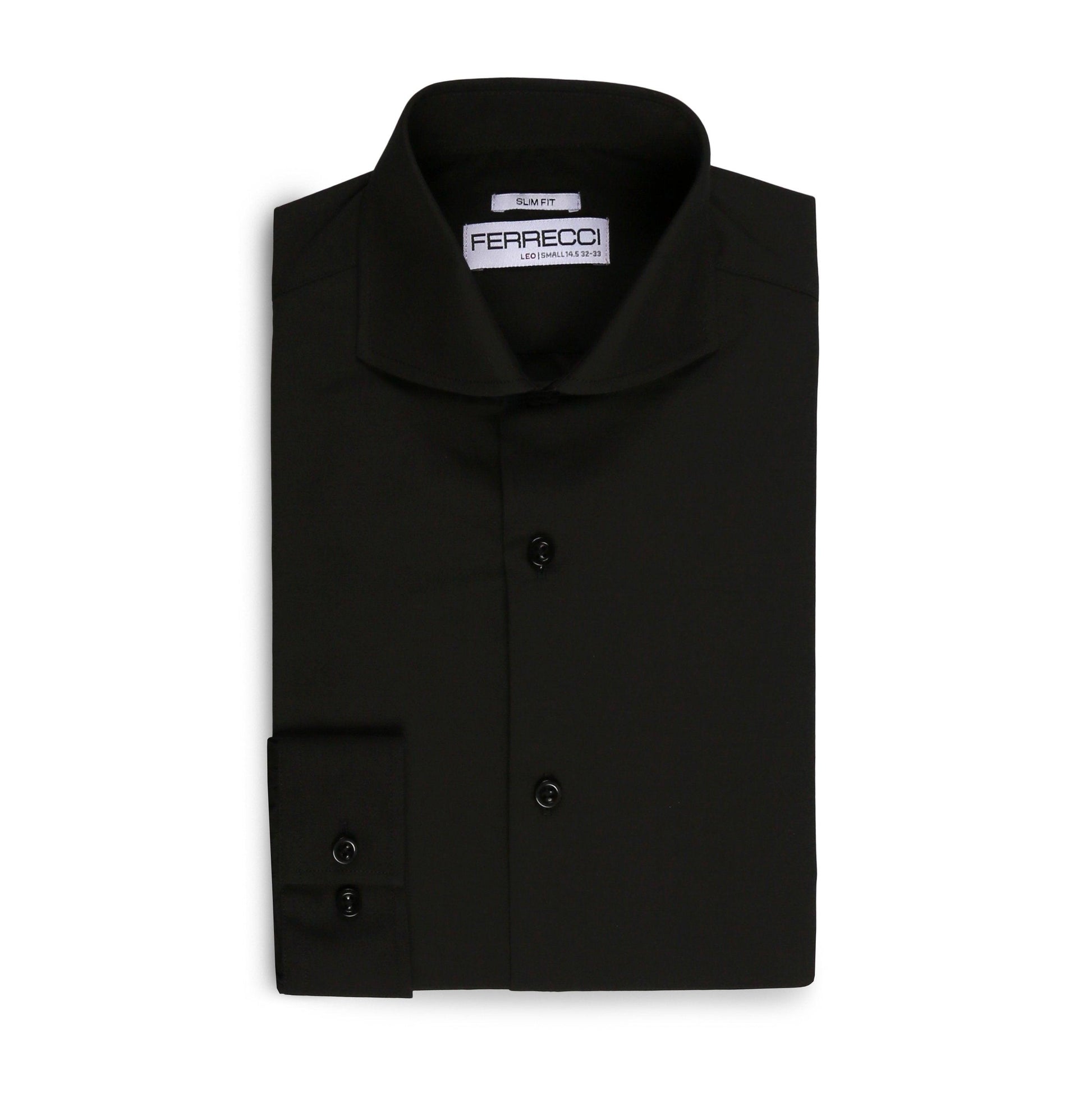 Leo Black Mens Slim Fit Shirt - Ferrecci USA 
