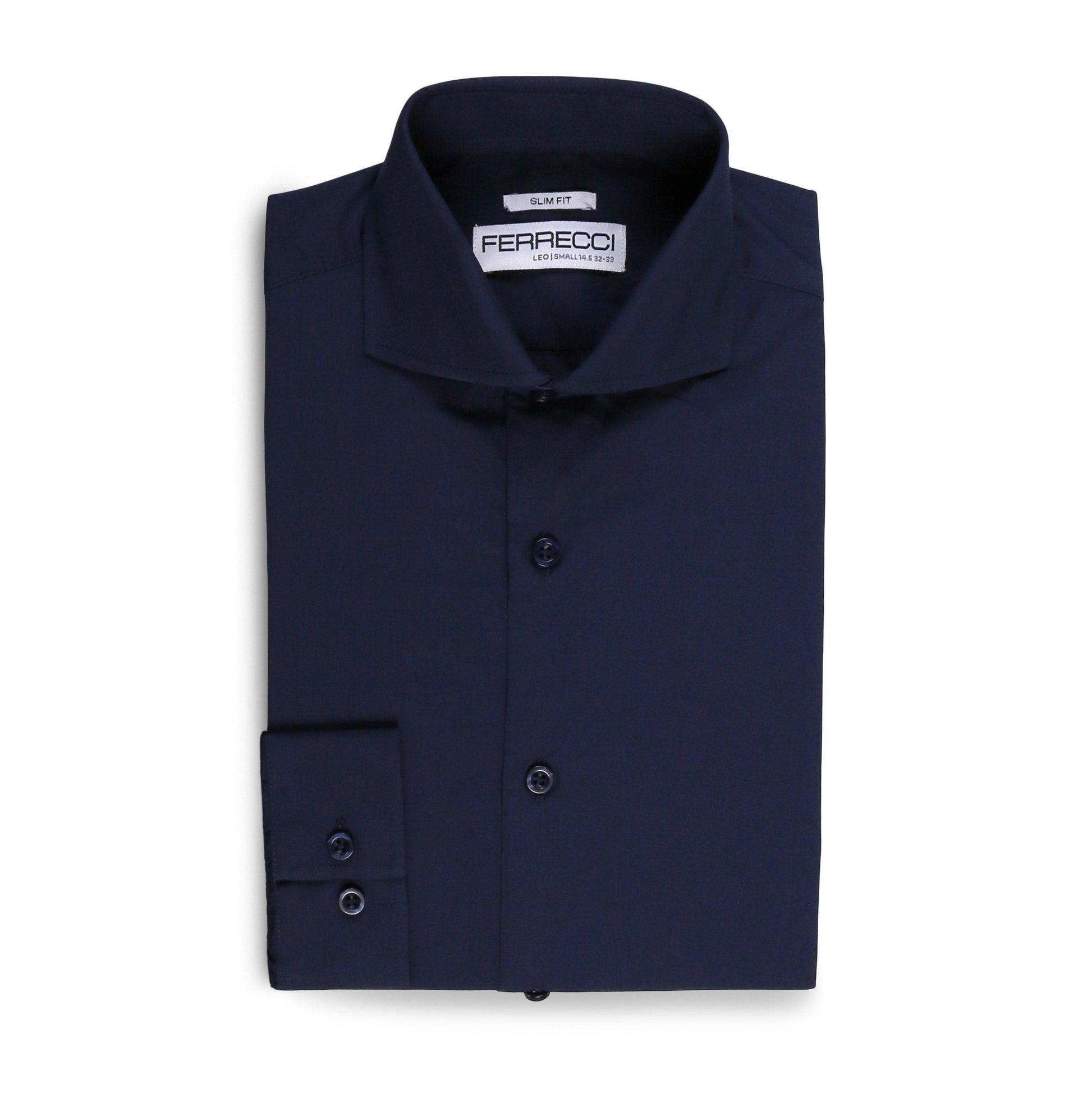 Leo Navy Mens Slim Fit Shirt - Ferrecci USA 