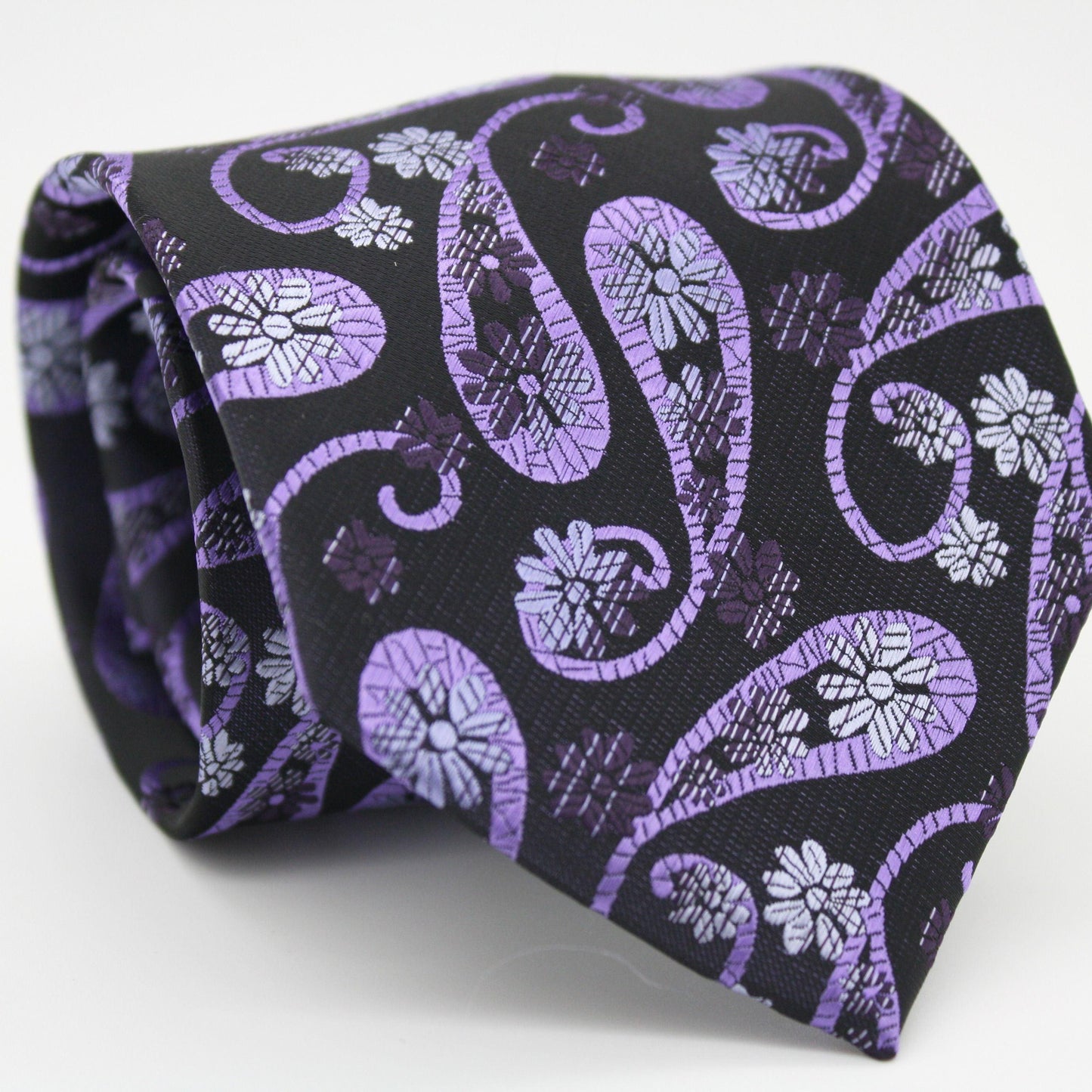 Mens Dads Classic Blue Floral Pattern Business Casual Necktie & Hanky Set DF-1 - Ferrecci USA 