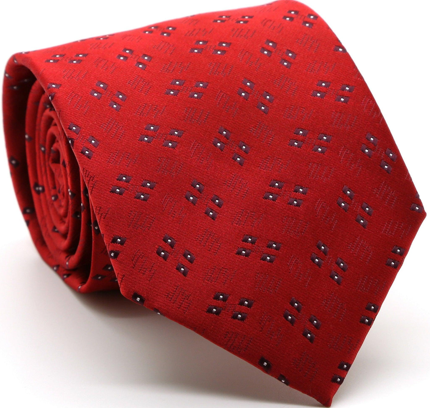 Mens Dads Classic Geometric Pattern Business Casual Necktie & Hanky Set QO - Ferrecci USA 
