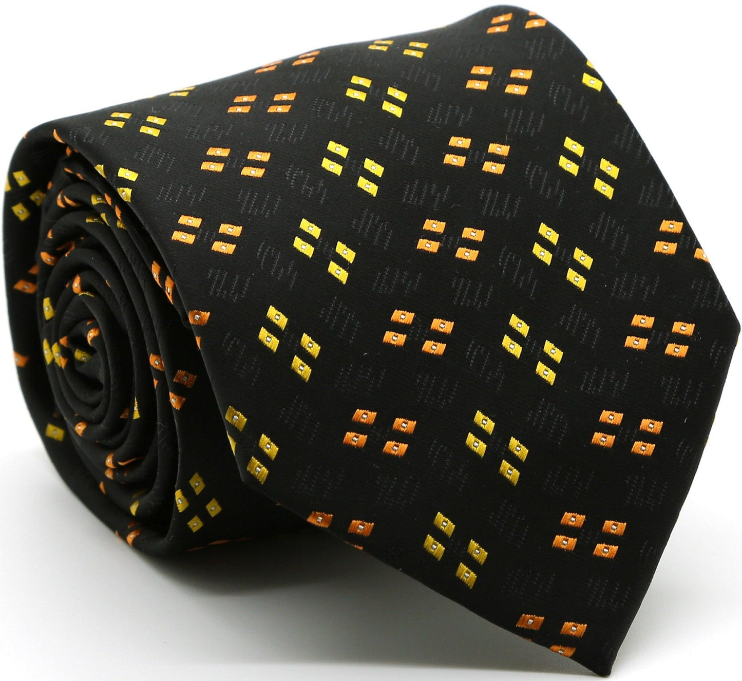Mens Dads Classic Geometric Pattern Business Casual Necktie & Hanky Set QO - Ferrecci USA 