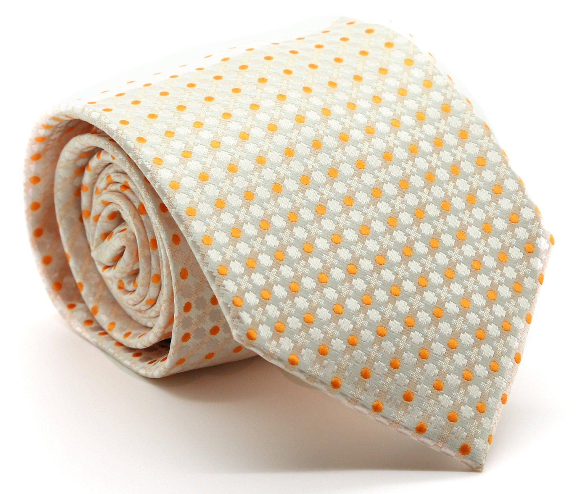 Mens Dads Classic Gold Geometric Pattern Business Casual Necktie & Hanky Set P-7 - Ferrecci USA 