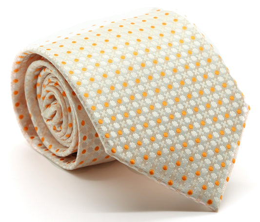 Mens Dads Classic Gold Geometric Pattern Business Casual Necktie & Hanky Set P-7 - Ferrecci USA 