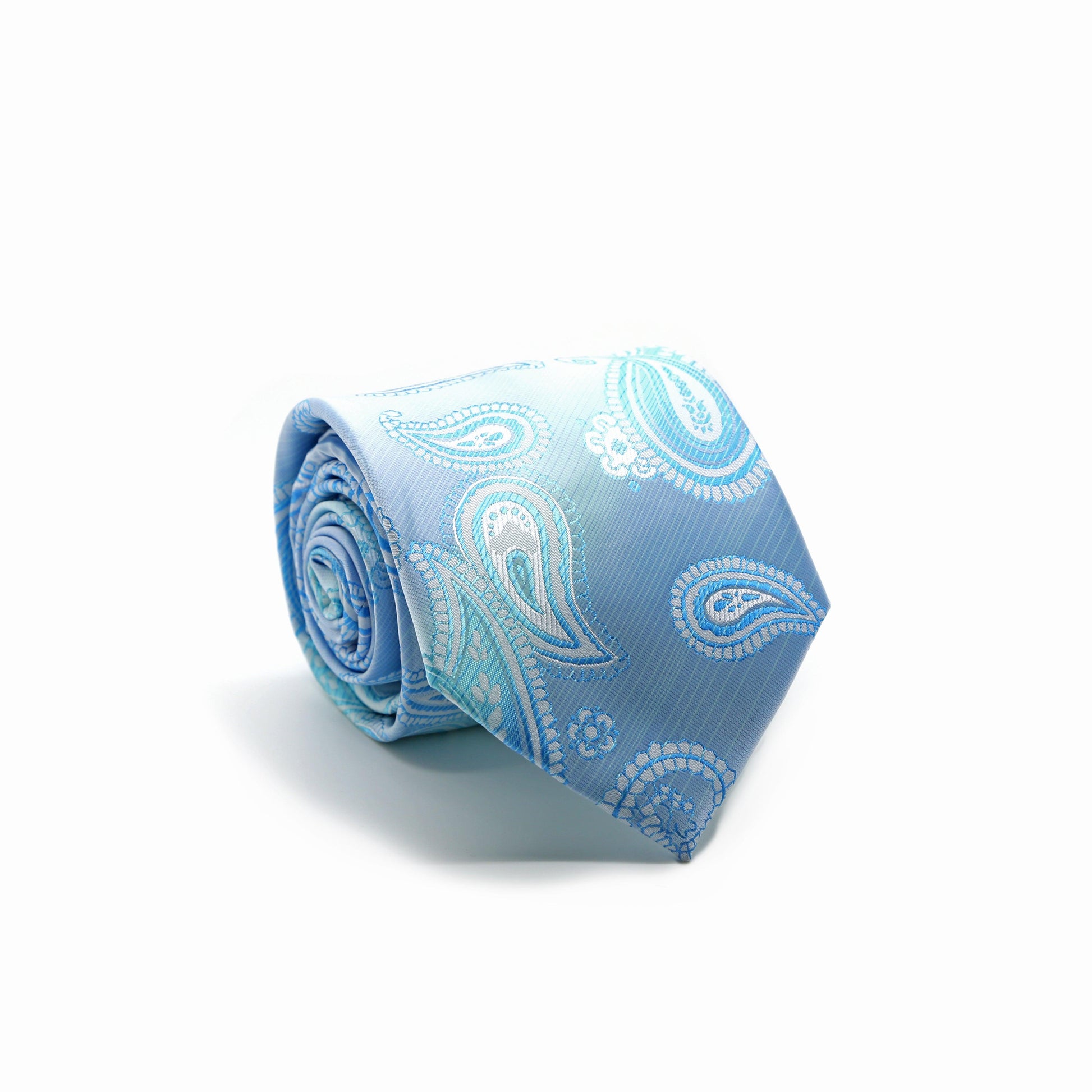 Mens Dads Classic Green Paisley Pattern Business Casual Necktie & Hanky Set HO-6 - Ferrecci USA 