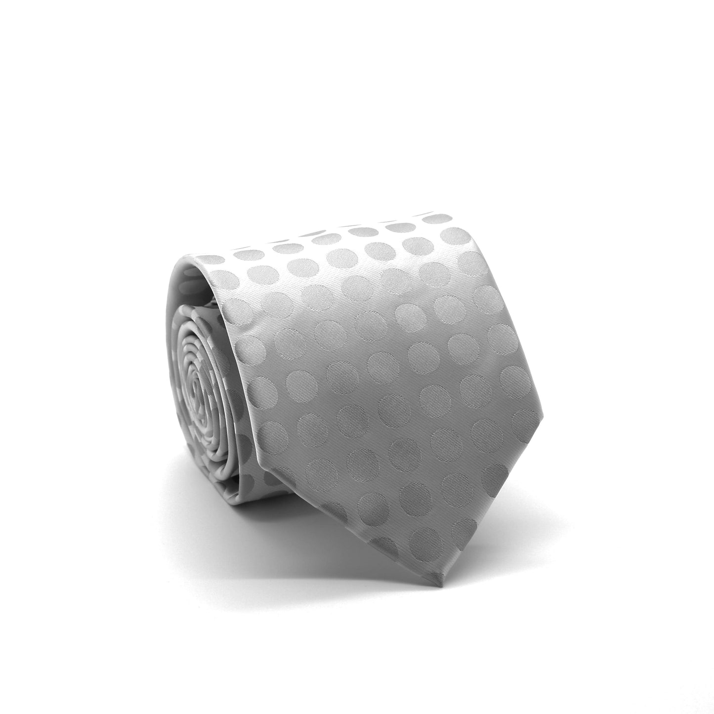 Mens Dads Classic Grey Circle Pattern Business Casual Necktie & Hanky Set PO-6 - Ferrecci USA 