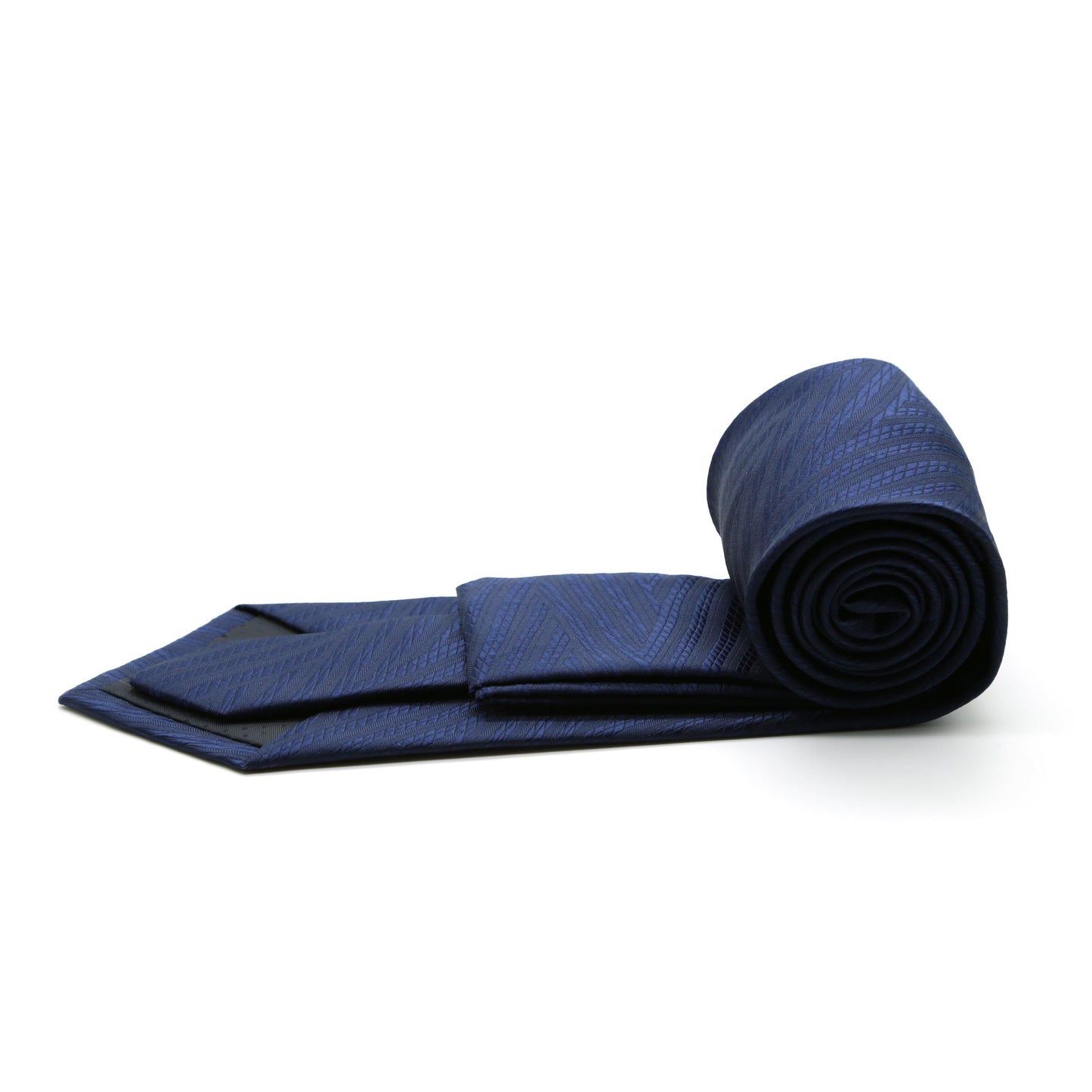 Mens Dads Classic Navy Geometric Pattern Business Casual Necktie & Hanky Set IO-1 - Ferrecci USA 