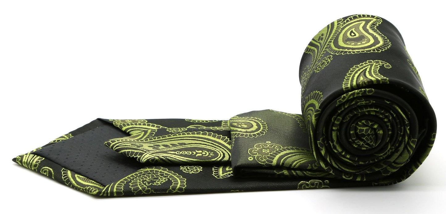 Mens Dads Classic Paisley Pattern Business Casual Necktie & Hanky Set HO - Ferrecci USA 