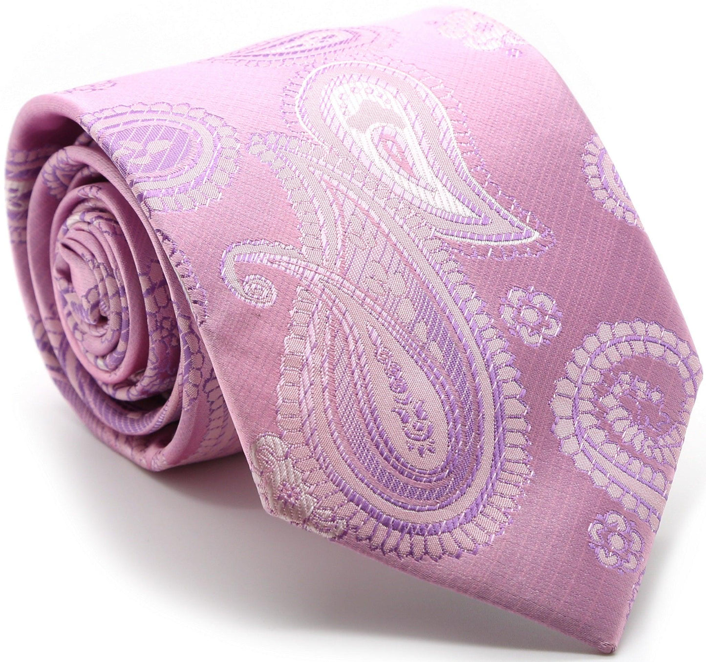 Mens Dads Classic Paisley Pattern Business Casual Necktie & Hanky Set HO - Ferrecci USA 