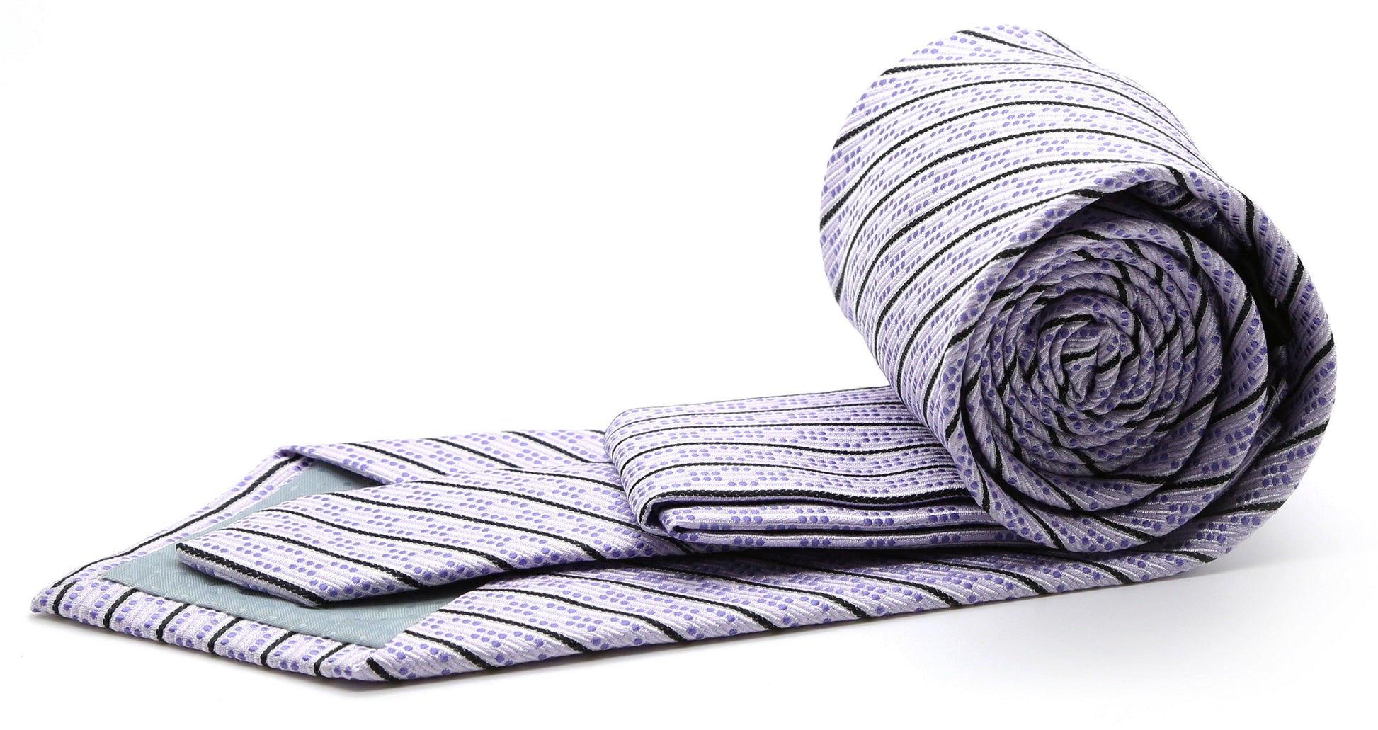 Mens Dads Classic Purple Striped Pattern Business Casual Necktie & Hanky Set C-11 - Ferrecci USA 