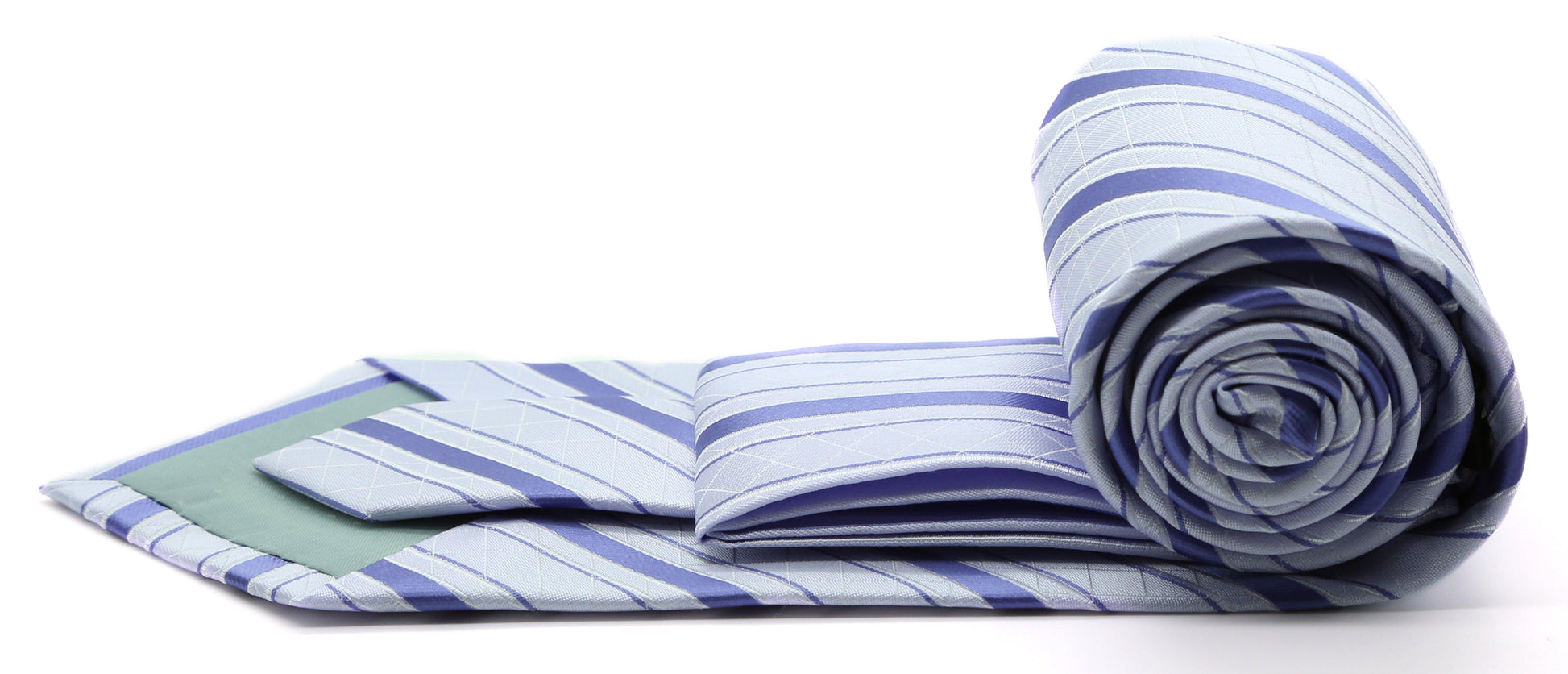 Mens Dads Classic Purple Striped Pattern Business Casual Necktie & Hanky Set Q-9 - Ferrecci USA 