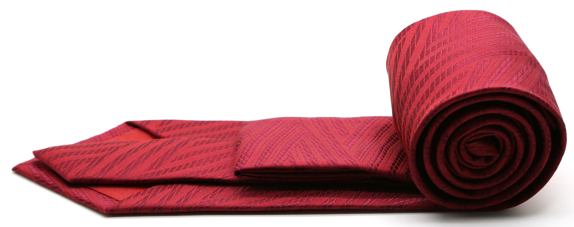 Mens Dads Classic Red Geometric Pattern Business Casual Necktie & Hanky Set IO-7 - Ferrecci USA 