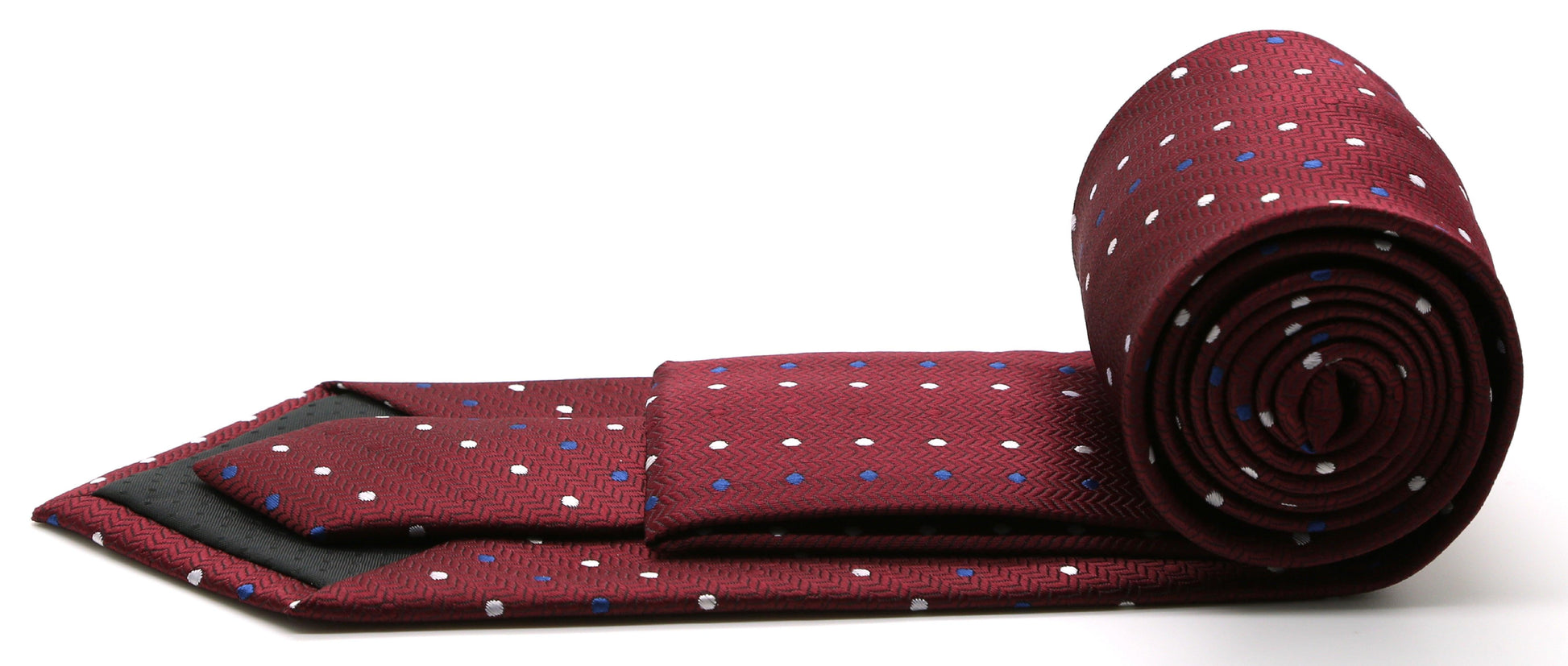 Mens Dads Classic Red Geometric Pattern Business Casual Necktie & Hanky Set LO-5 - Ferrecci USA 