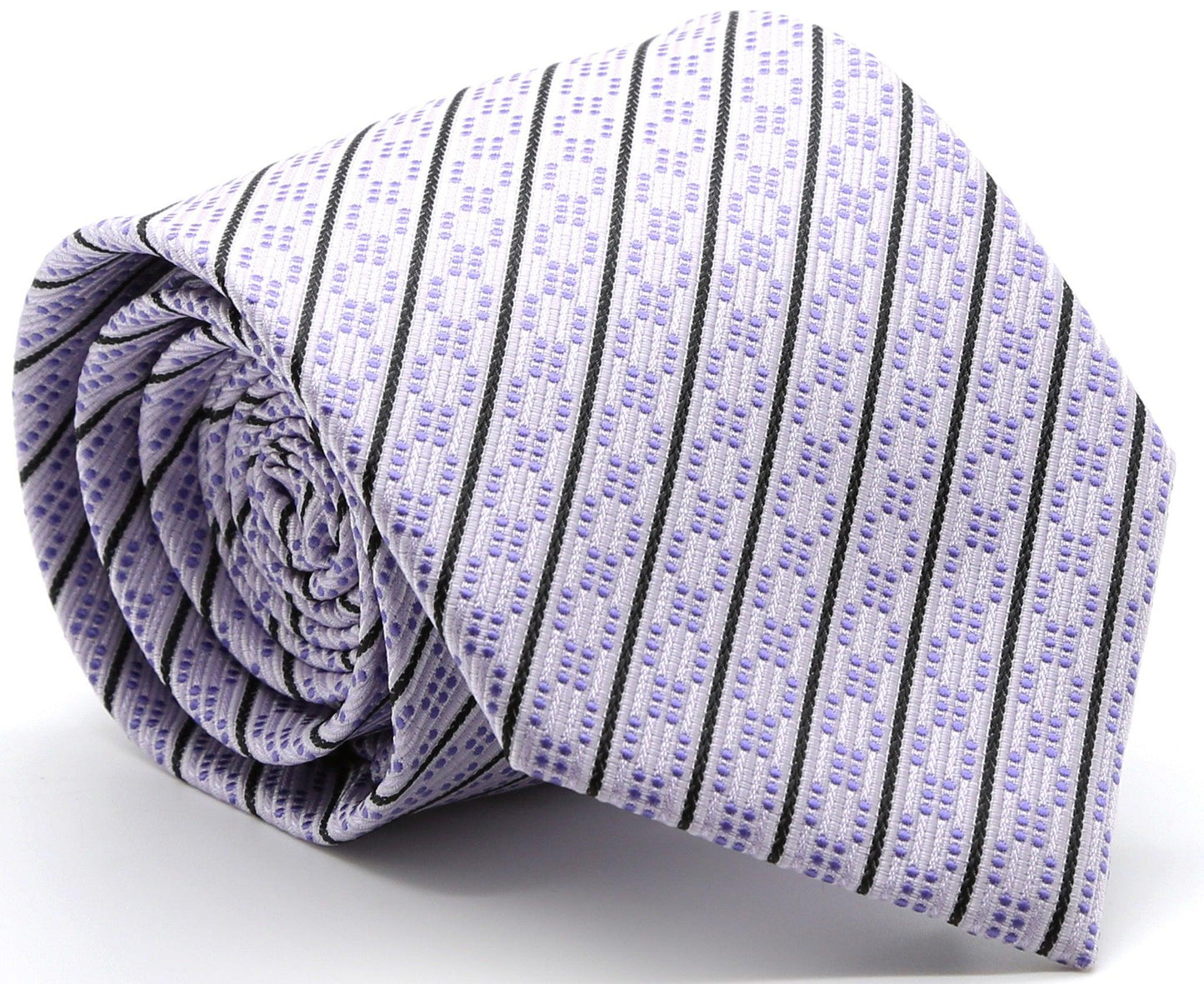 Mens Dads Classic Striped Pattern Business Casual Necktie & Hanky Set C - Ferrecci USA 