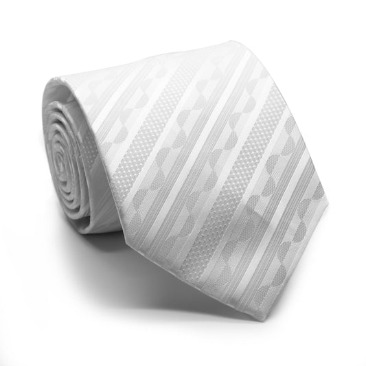 Mens Dads Classic Striped Pattern Business Casual Necktie & Hanky Set X - Ferrecci USA 