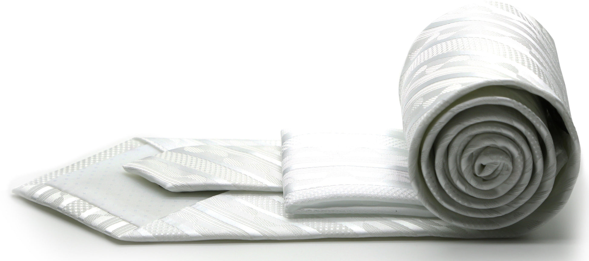 Mens Dads Classic Striped Pattern Business Casual Necktie & Hanky Set X - Ferrecci USA 