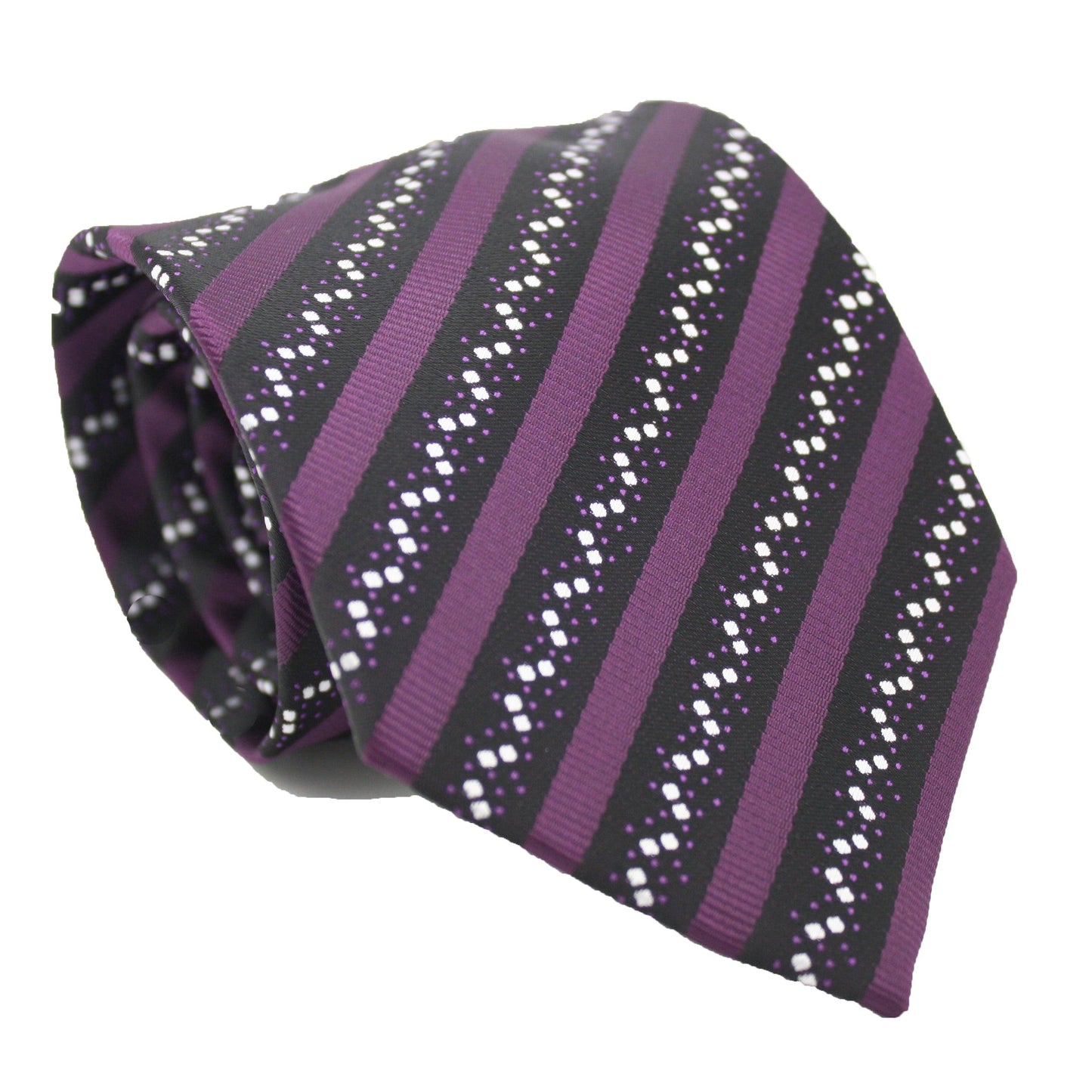 Mens Dads Classic Striped Pattern Business Casual Necktie & Hanky Set ZO - Ferrecci USA 