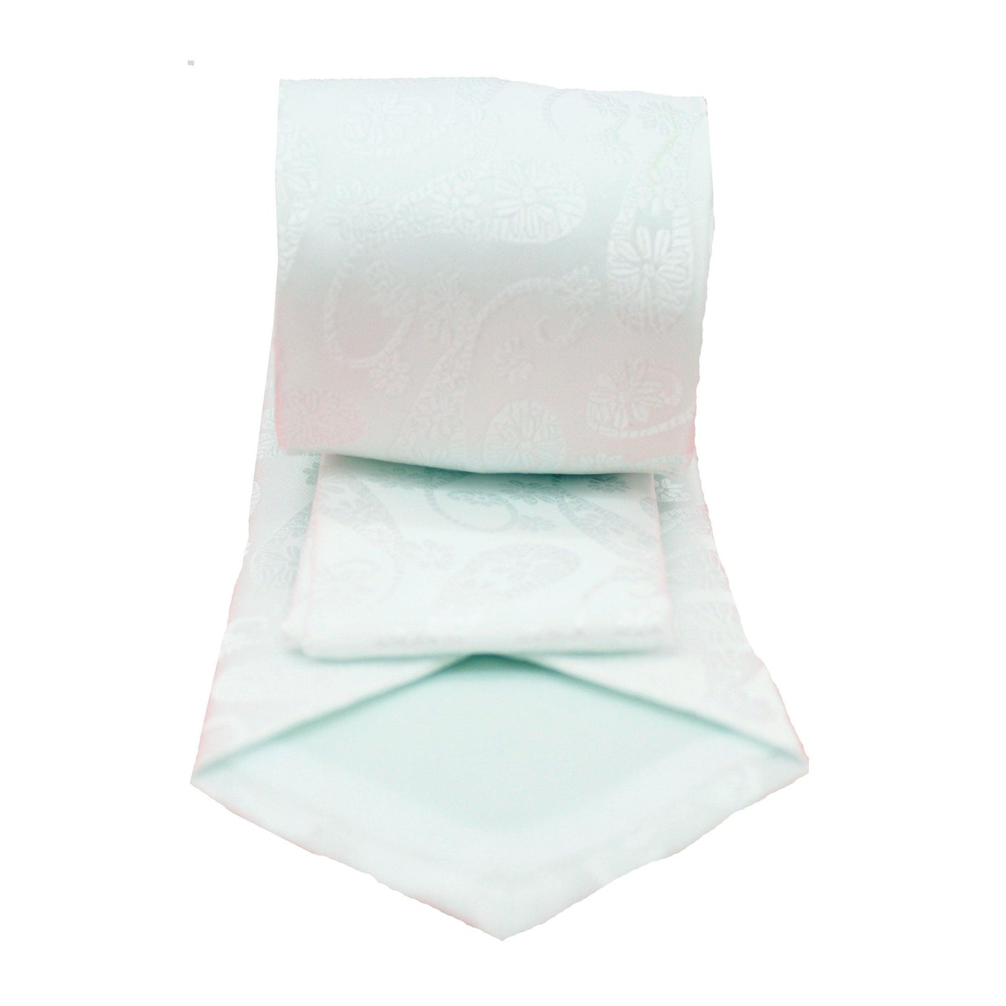 Mens Dads Classic White Floral Pattern Business Casual Necktie & Hanky Set DF-6 - Ferrecci USA 