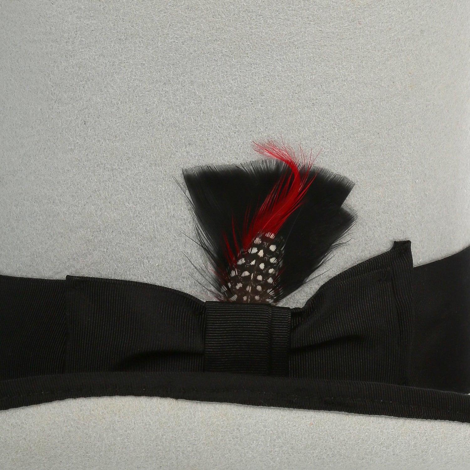 Premium Grey with Black Wool Top Hat - Ferrecci USA 