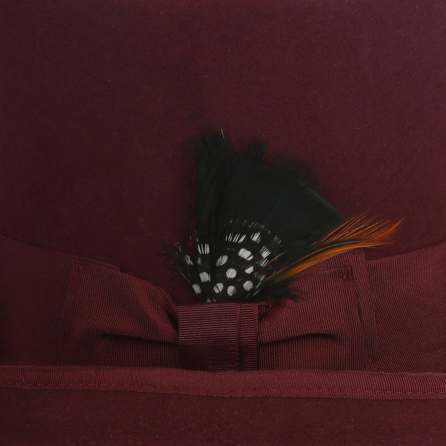 Premium Wool Burgundy Top Hat - Ferrecci USA 
